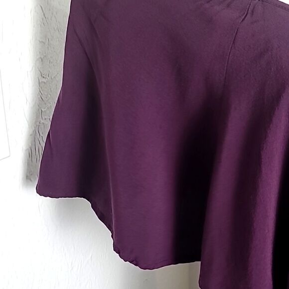 Express Cold-Shoulder Mini-Dress, Dark Purple, Size Small Petite - Picture 5 of 8
